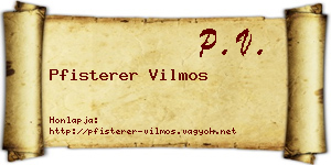 Pfisterer Vilmos névjegykártya