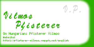 vilmos pfisterer business card